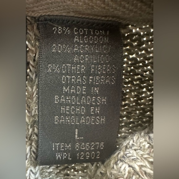 Oscar de la Renta Zip Up Ribbed Sweater L Long Sleeve Cable Knit Beige 1/4 Zip - Picture 12 of 13